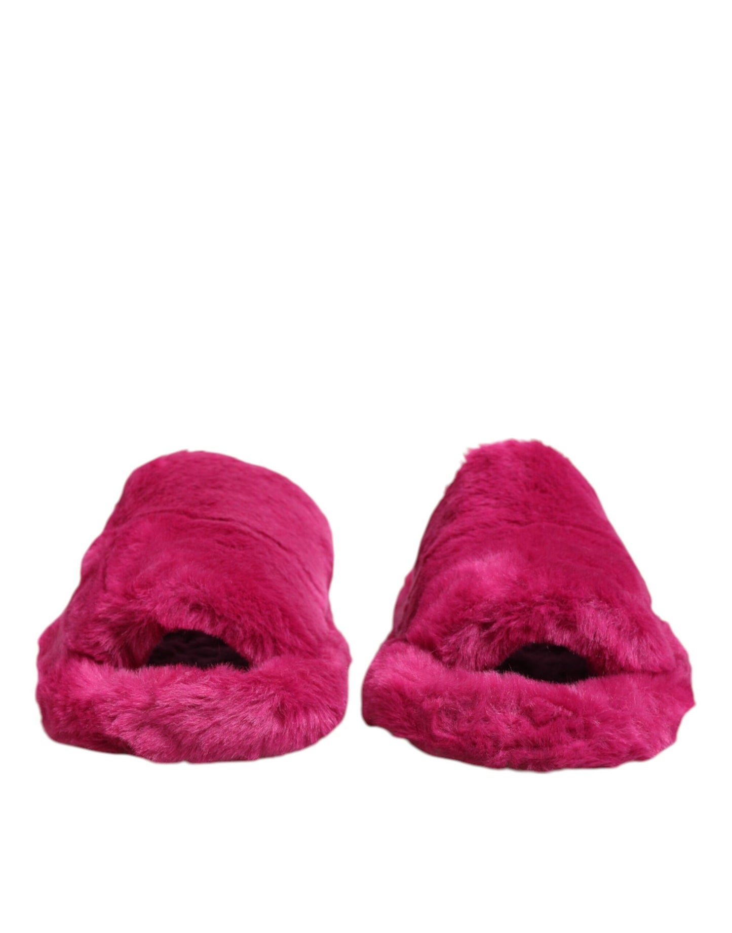 Sandales plates en fausse fourrure acrylique rose pour homme