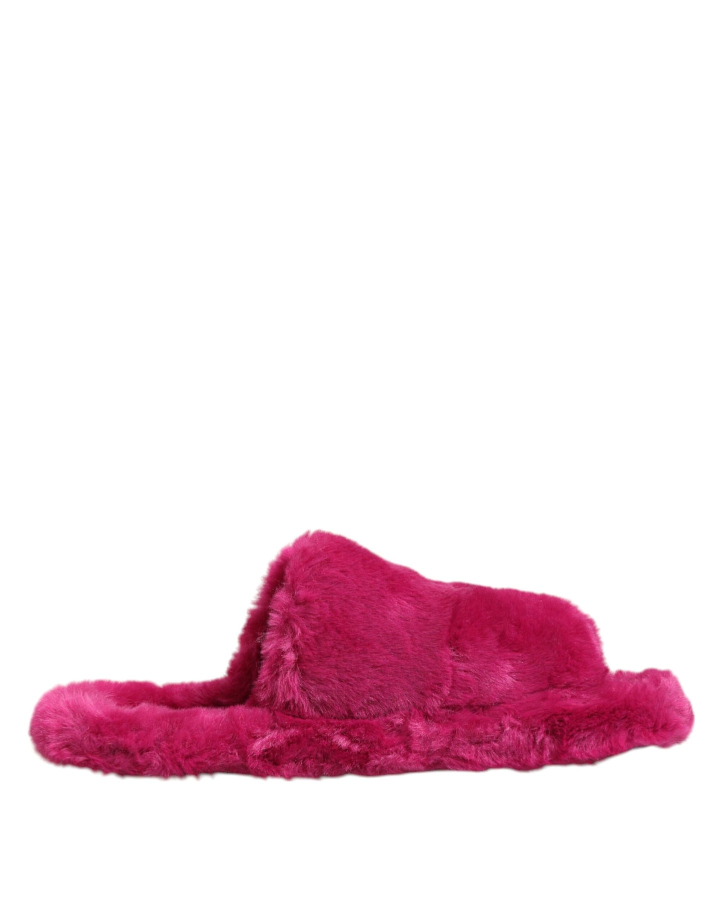 Sandales plates en fausse fourrure acrylique rose pour homme