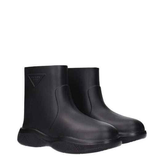 Black Cotton Ankle Boots