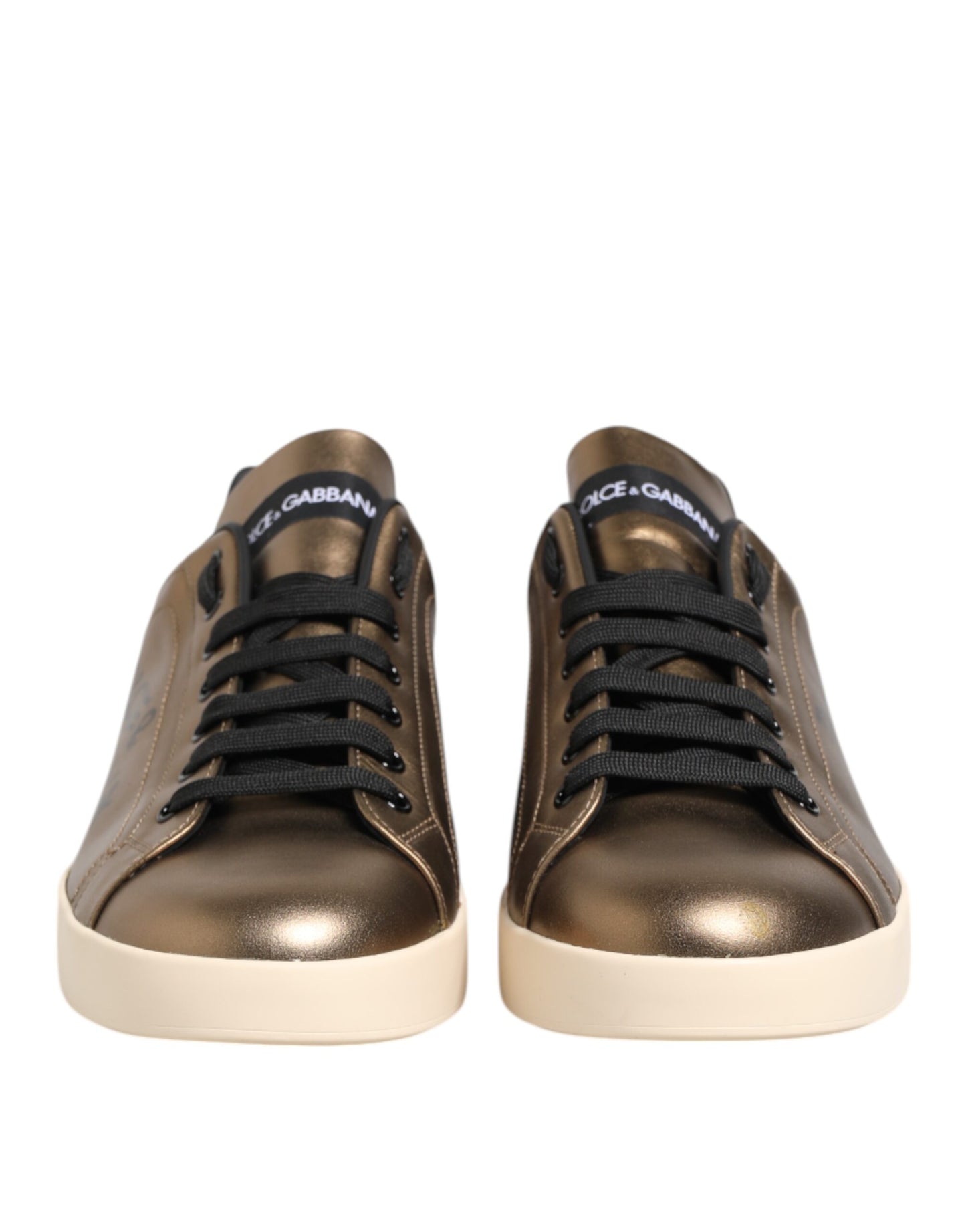Zapatillas bajas de piel Portofino doradas