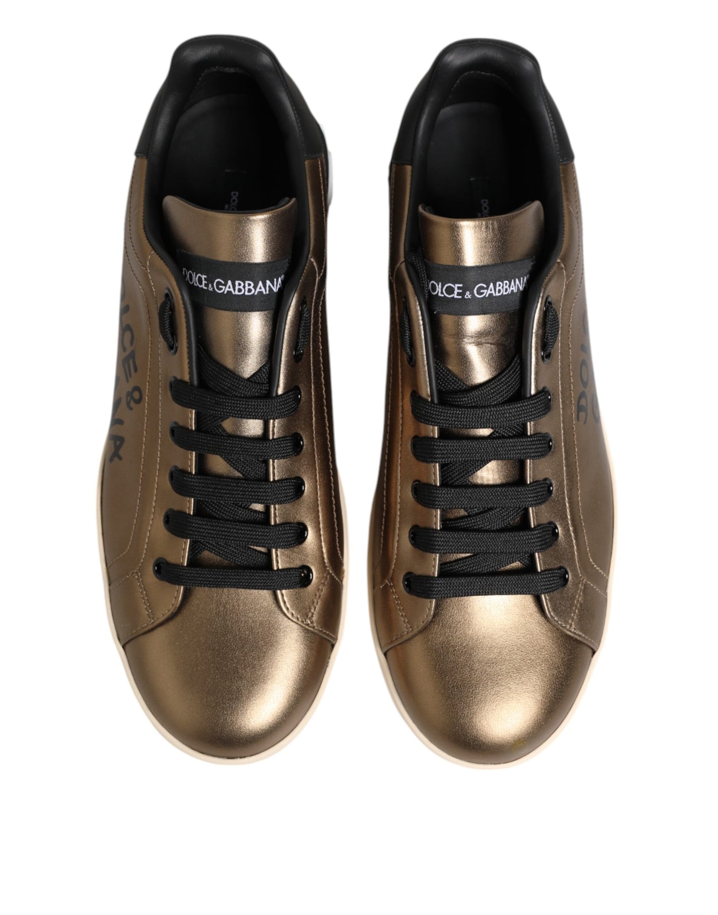 Zapatillas bajas de piel Portofino doradas