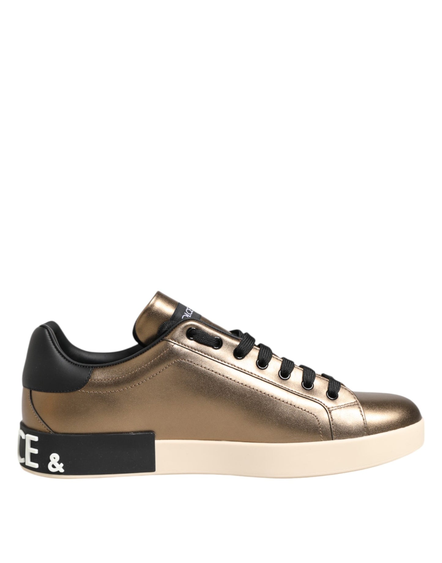 Zapatillas bajas de piel Portofino doradas