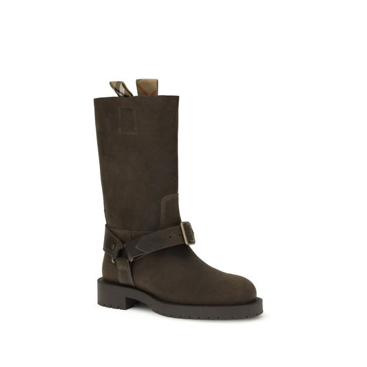 Suede Saddle Ankle Boots