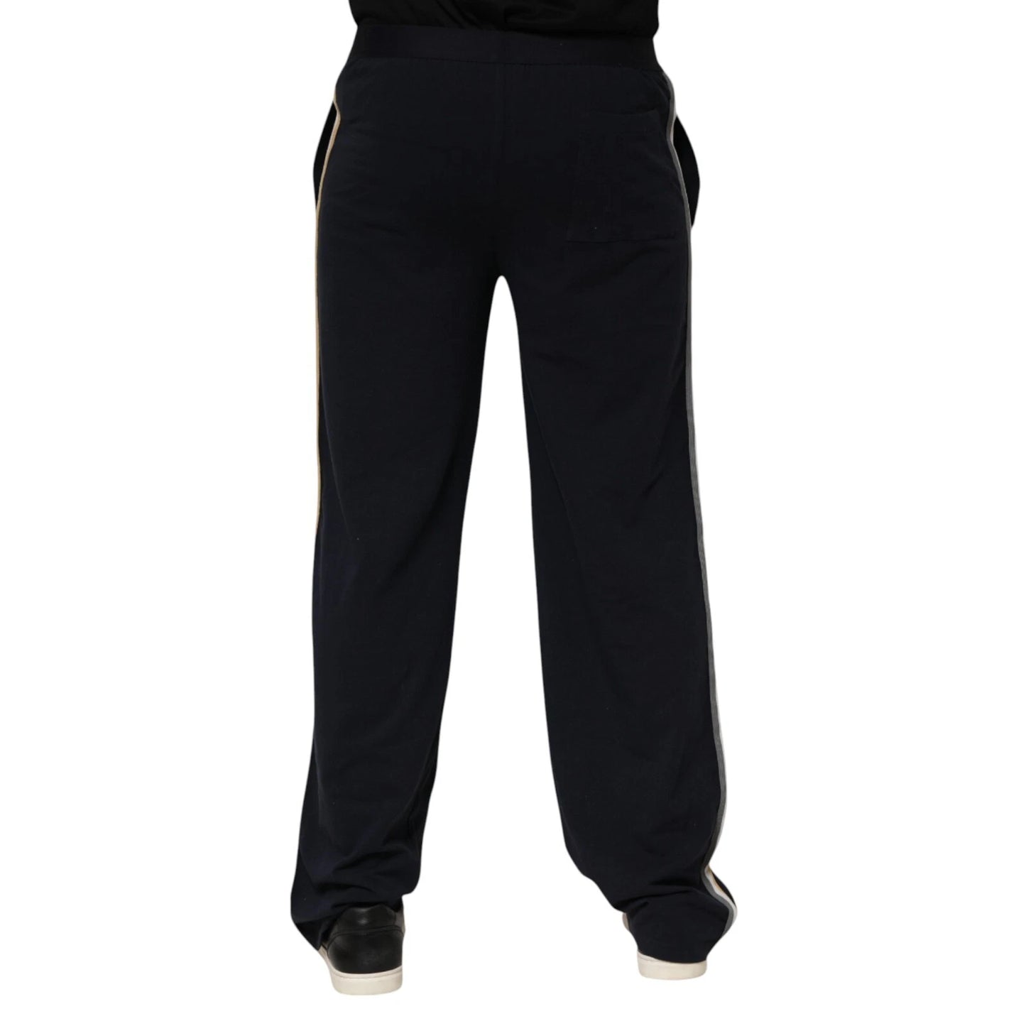 Pantalones rectos de spandex modal negro con logotipo