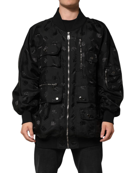 Chaqueta negra Cargo Windbraker con logo Mania