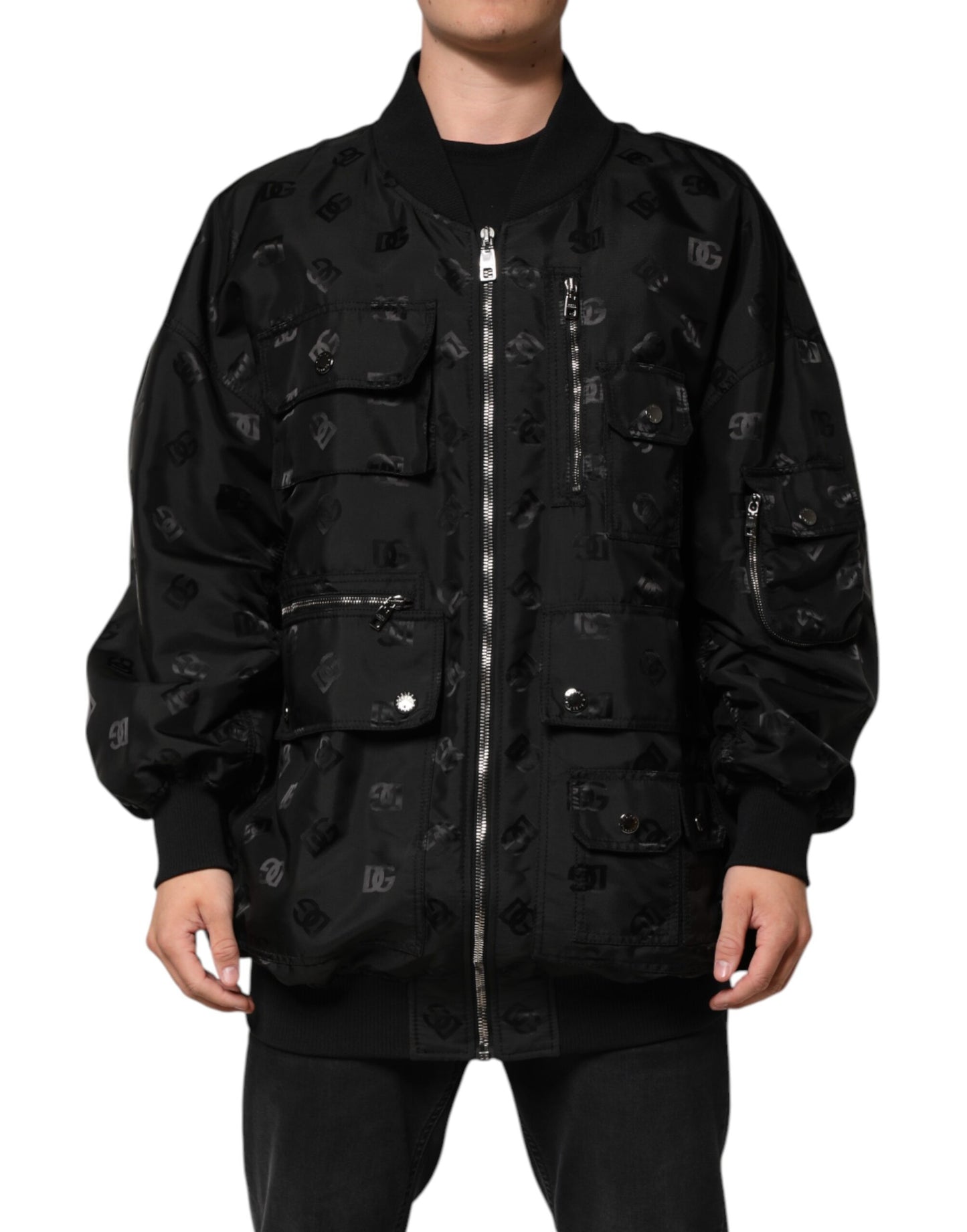 Chaqueta negra Cargo Windbraker con logo Mania