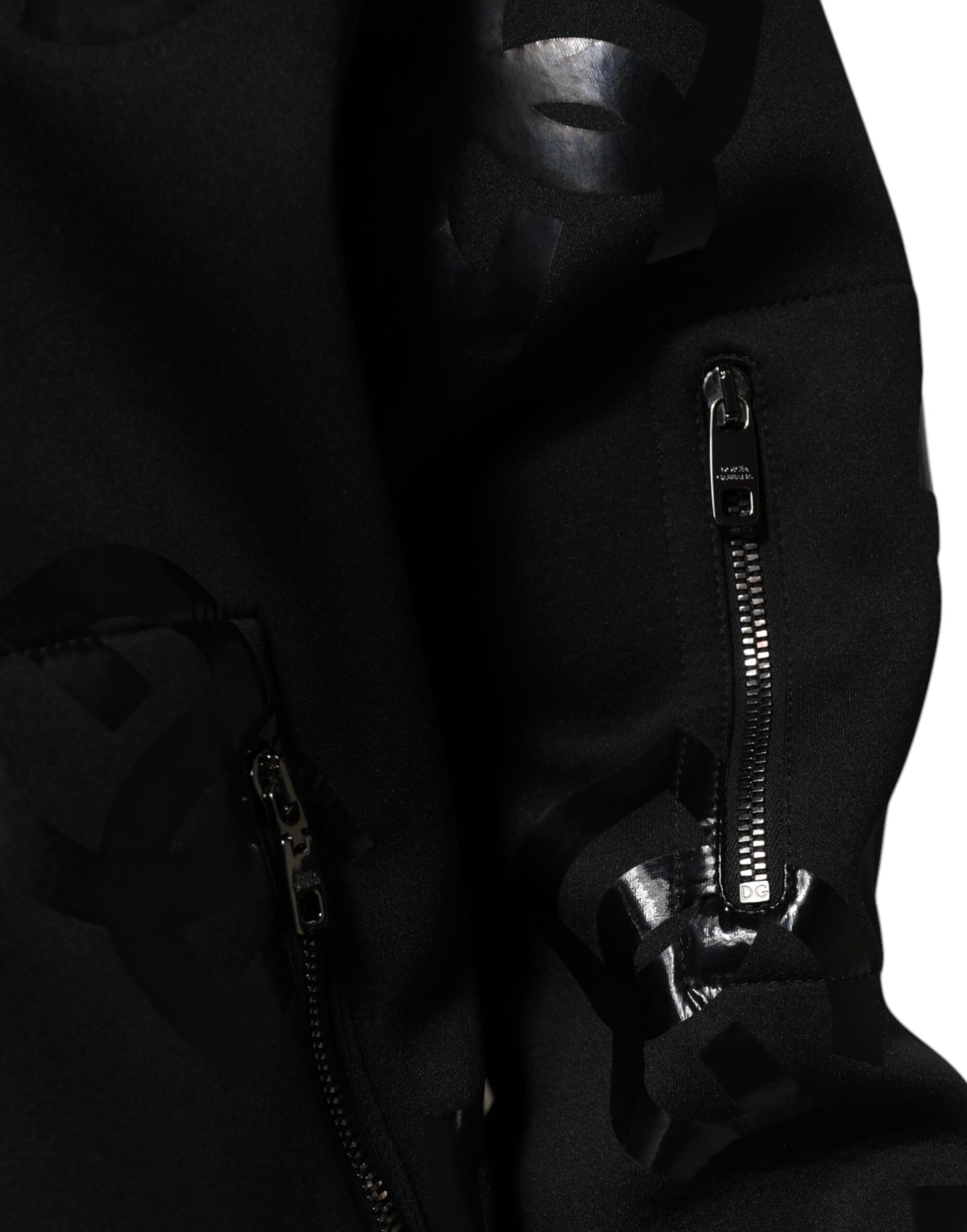 Chaqueta bomber de lana negra con logotipo de DG Mania para hombre
