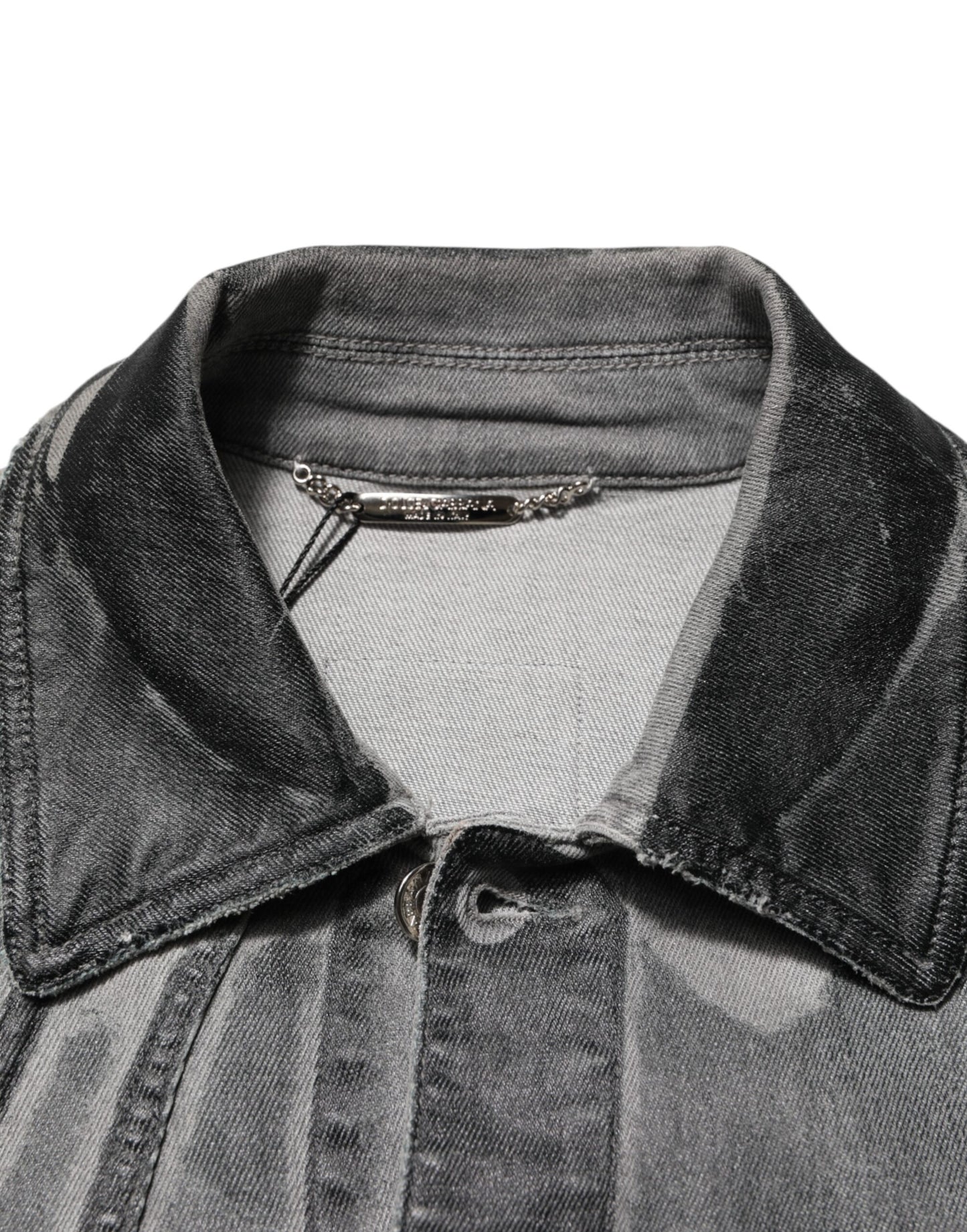 Chaqueta vaquera elástica de algodón lavado gris
