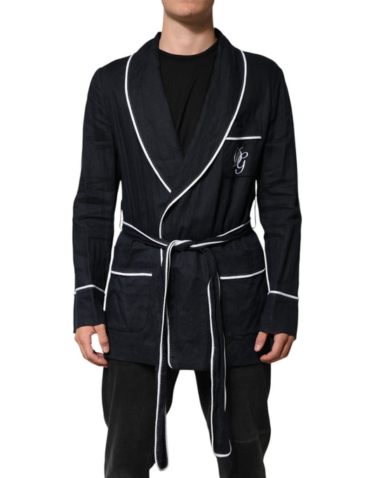 Chaqueta azul oscuro con bordado DG, bata y blazer