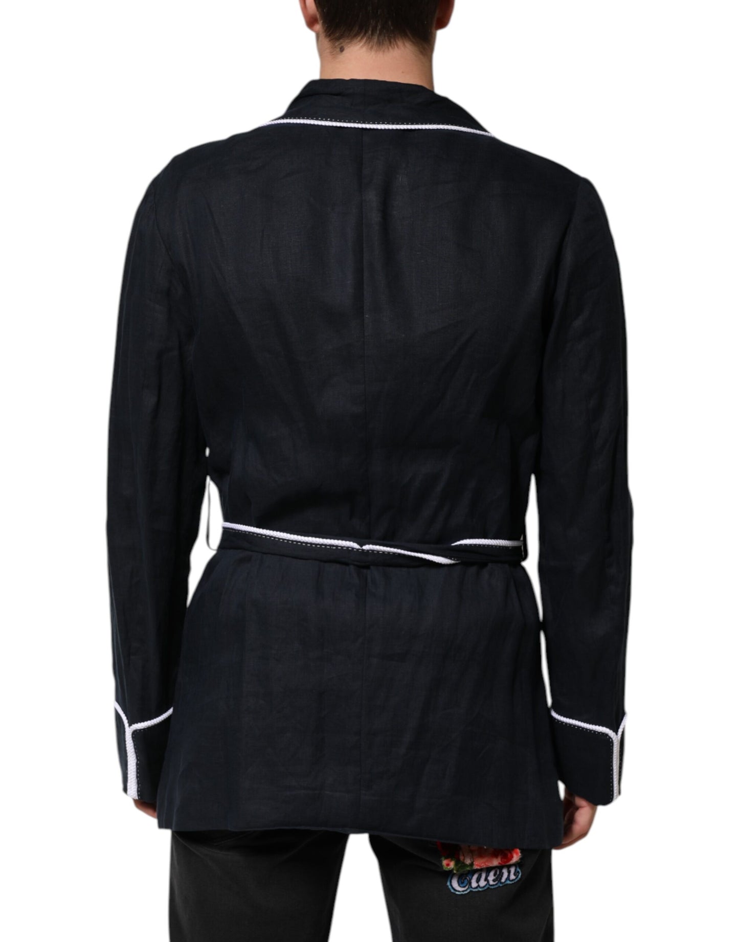 Chaqueta azul oscuro con bordado DG, bata y blazer