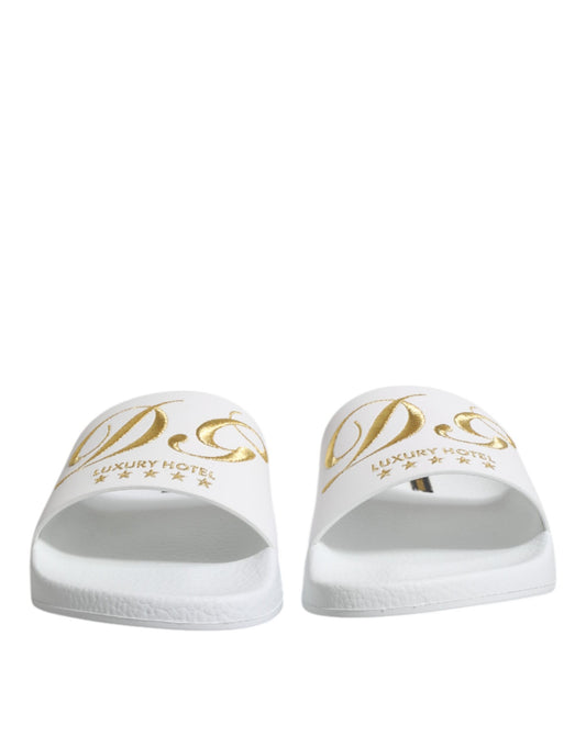 Sandalias de cuero blanco tipo chanclas, zapatos de playa