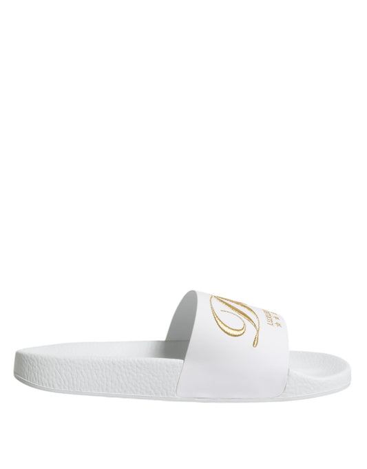 Sandalias de cuero blanco tipo chanclas, zapatos de playa