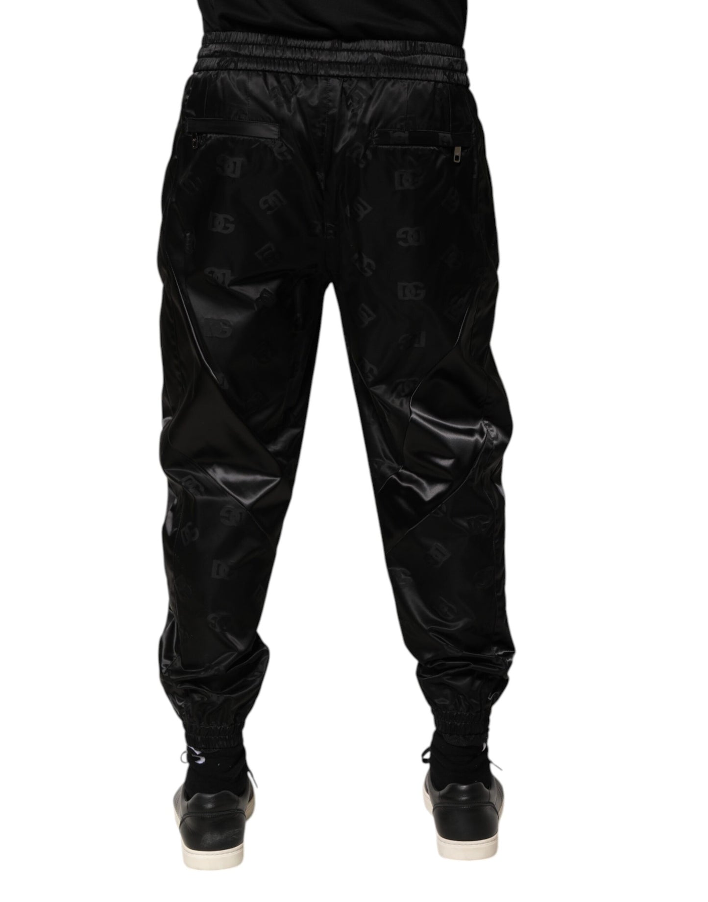 Pantalones deportivos negros con estampado DG para hombre