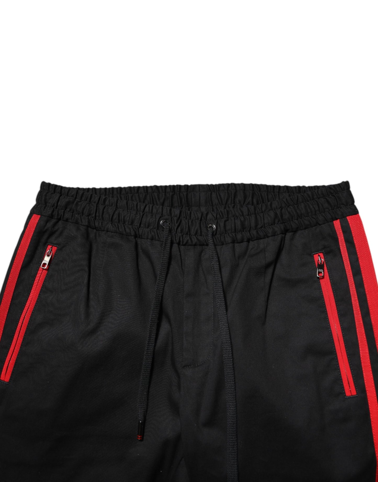 Pantalones deportivos de algodón con rayas rojas y logotipo