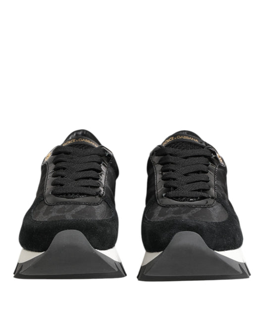 Zapatillas bajas de leopardo en negro y gris