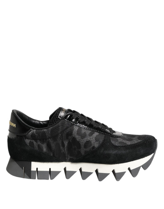 Zapatillas bajas de leopardo en negro y gris