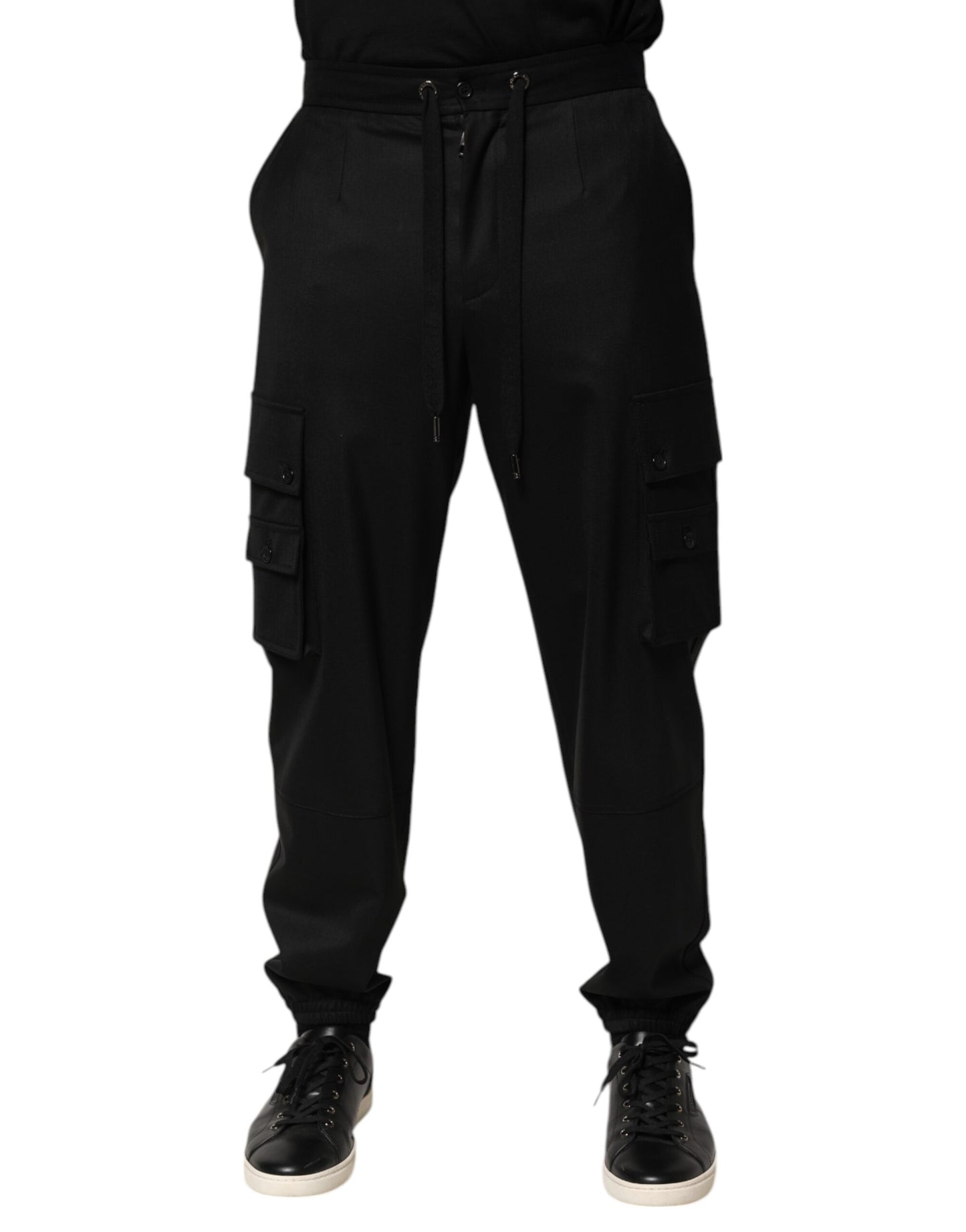 Pantalon de jogging cargo noir uni pour homme
