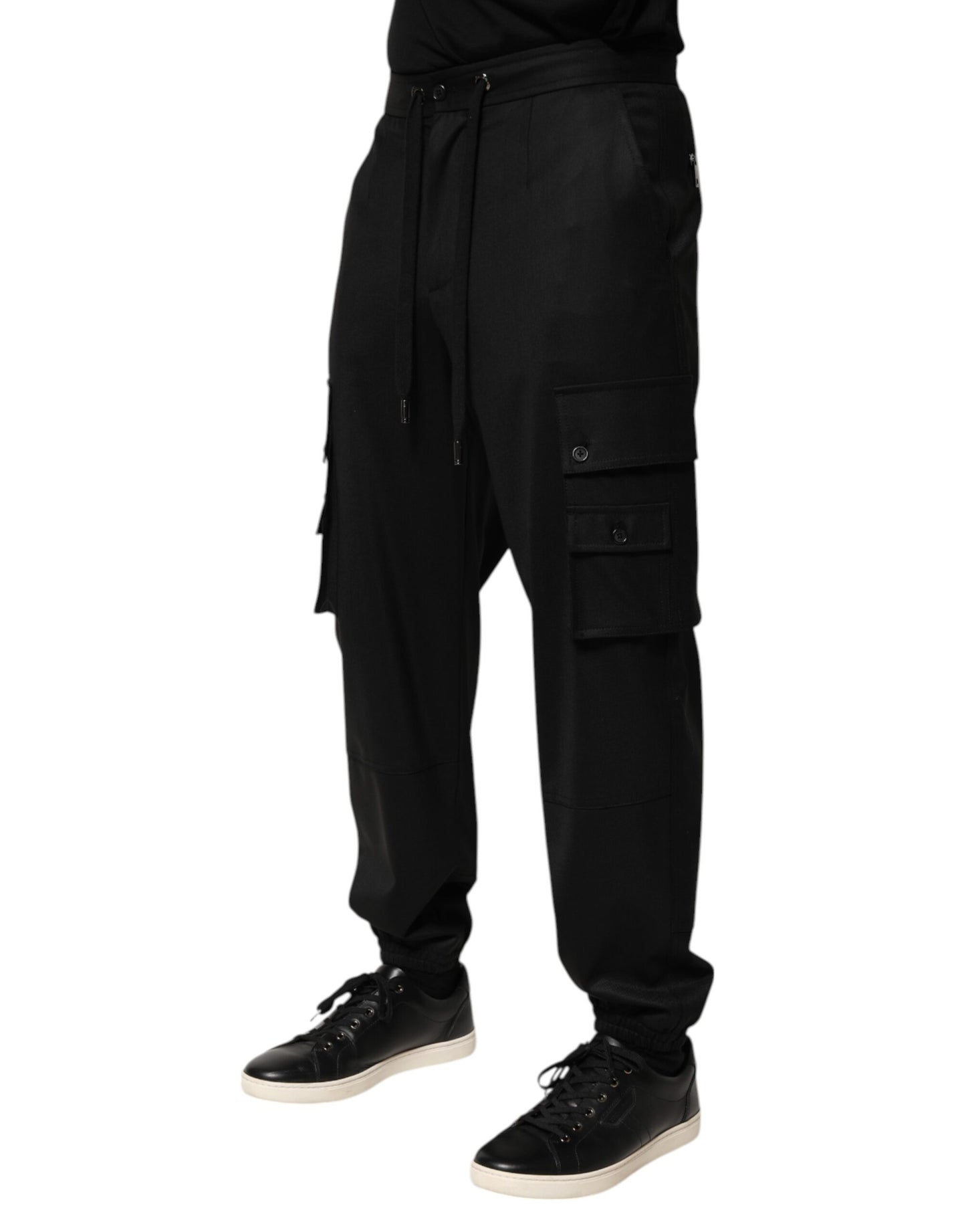 Pantalon de jogging cargo noir uni pour homme