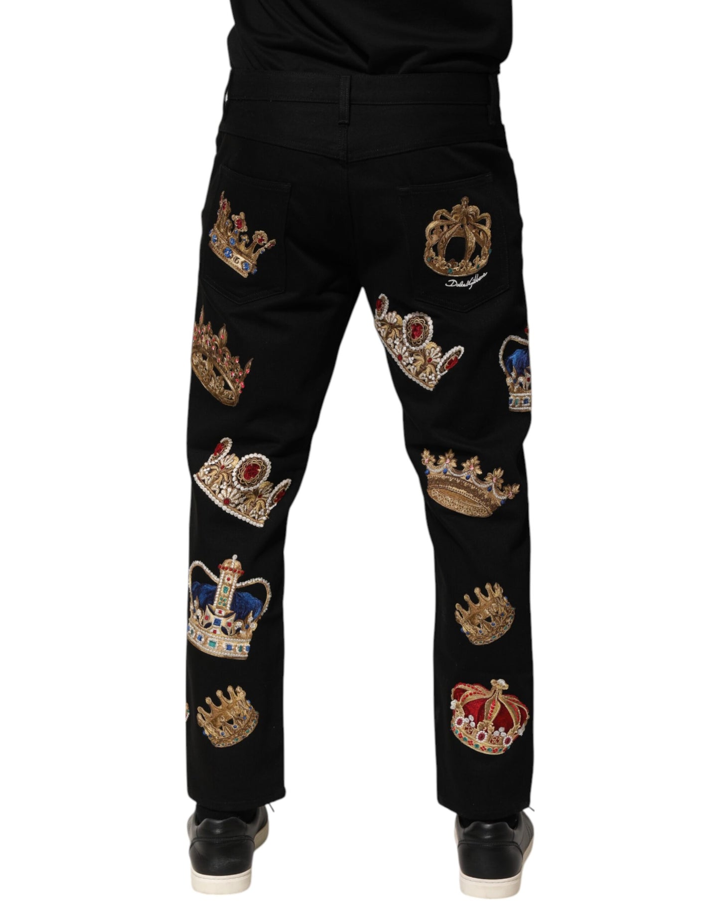 Pantalon de costume noir baroque royal pour homme