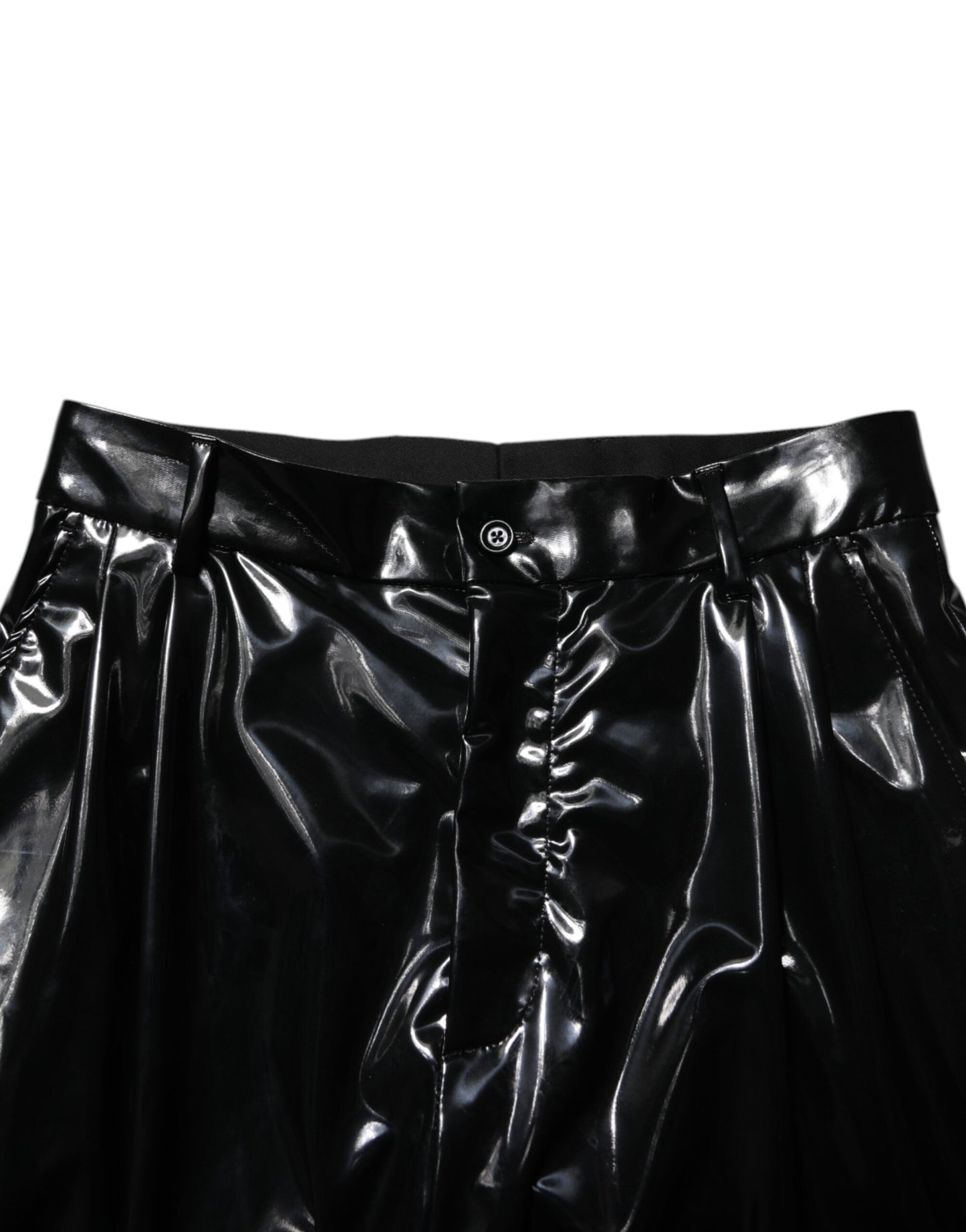 Pantalon noir en polyester taille moyenne pour homme