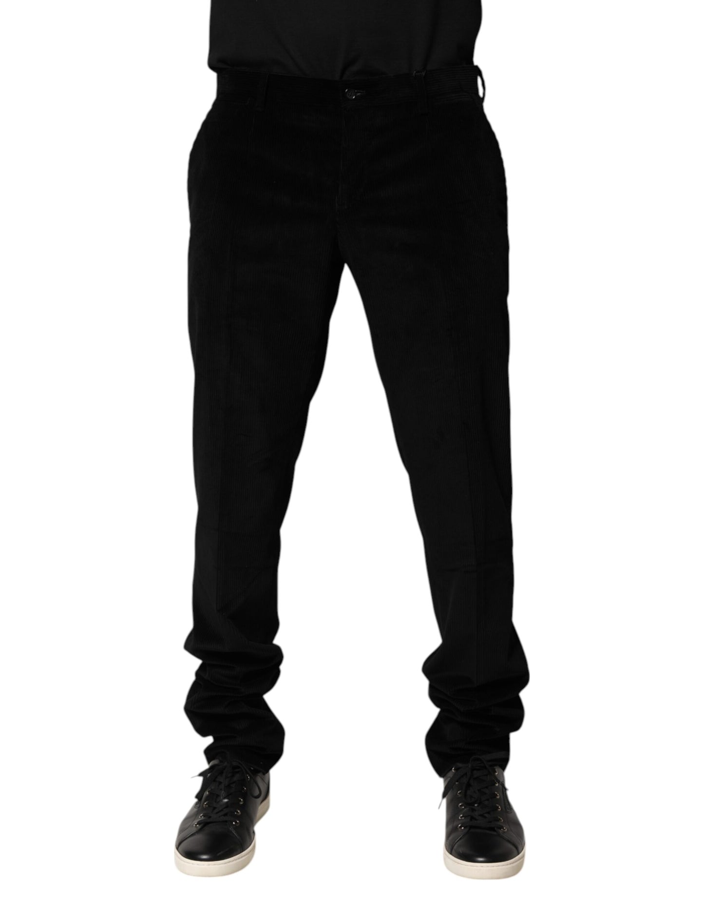 Pantalones formales de vestir para hombre de algodón negro