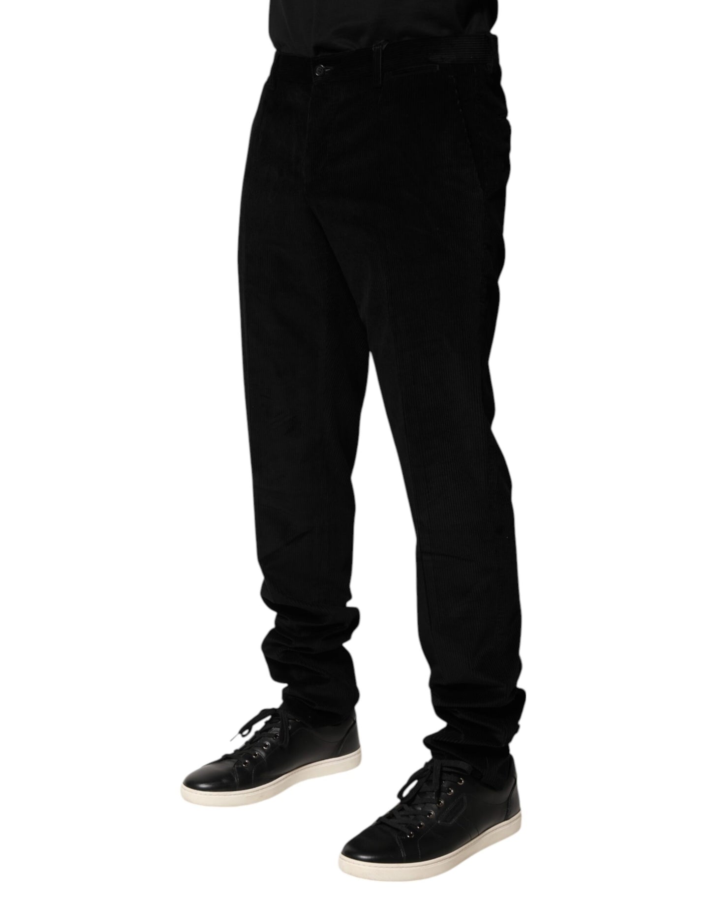 Pantalones formales de vestir para hombre de algodón negro