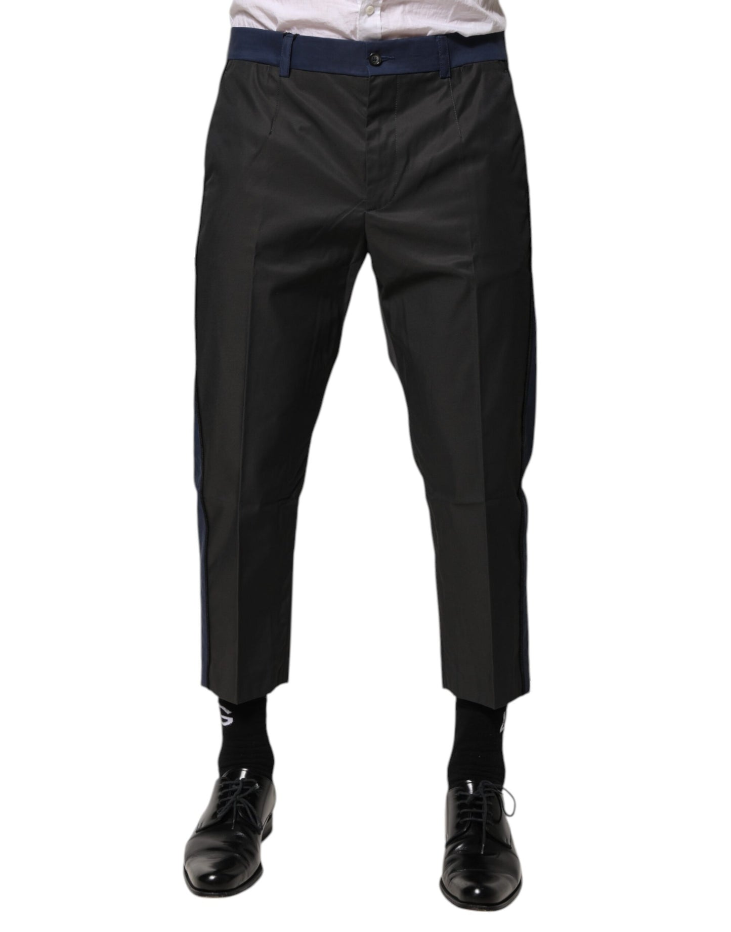 Pantalones chinos 3/4 de algodón gris azulado