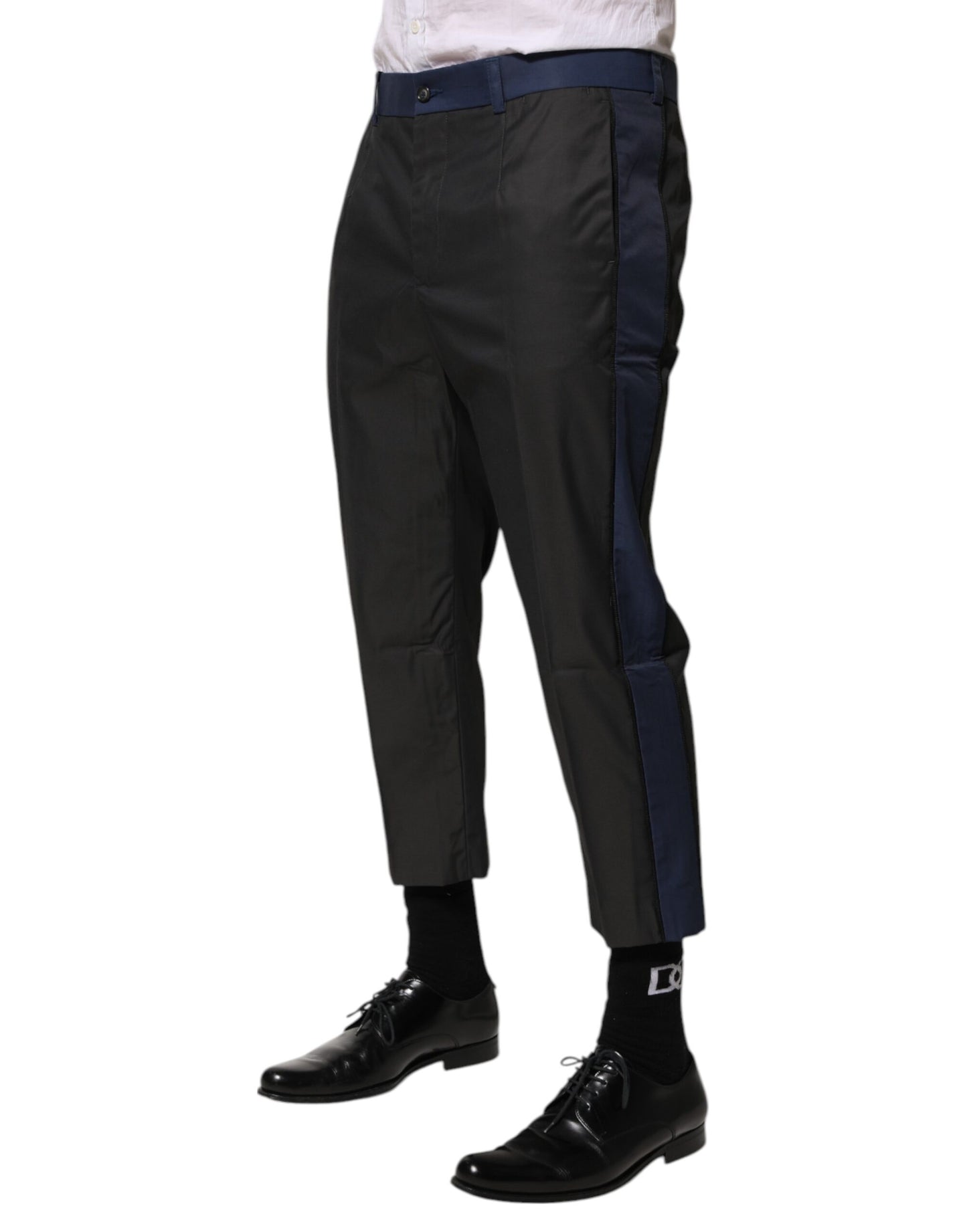 Pantalones chinos 3/4 de algodón gris azulado