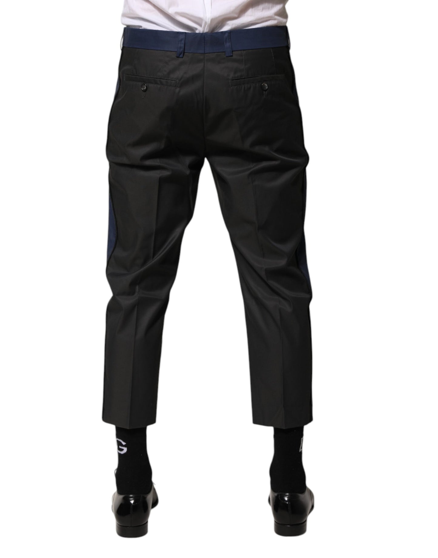 Pantalones chinos 3/4 de algodón gris azulado