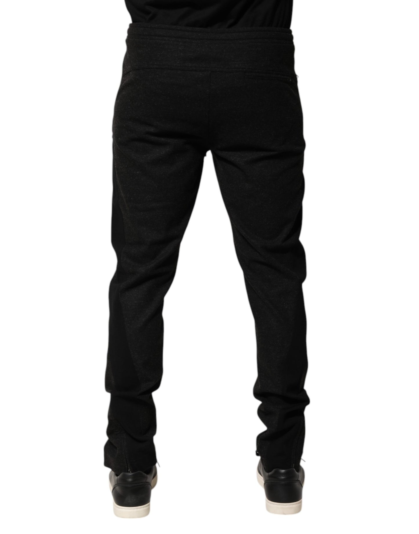 Pantalones deportivos tipo jogger de mezcla de lana negra jaspeada