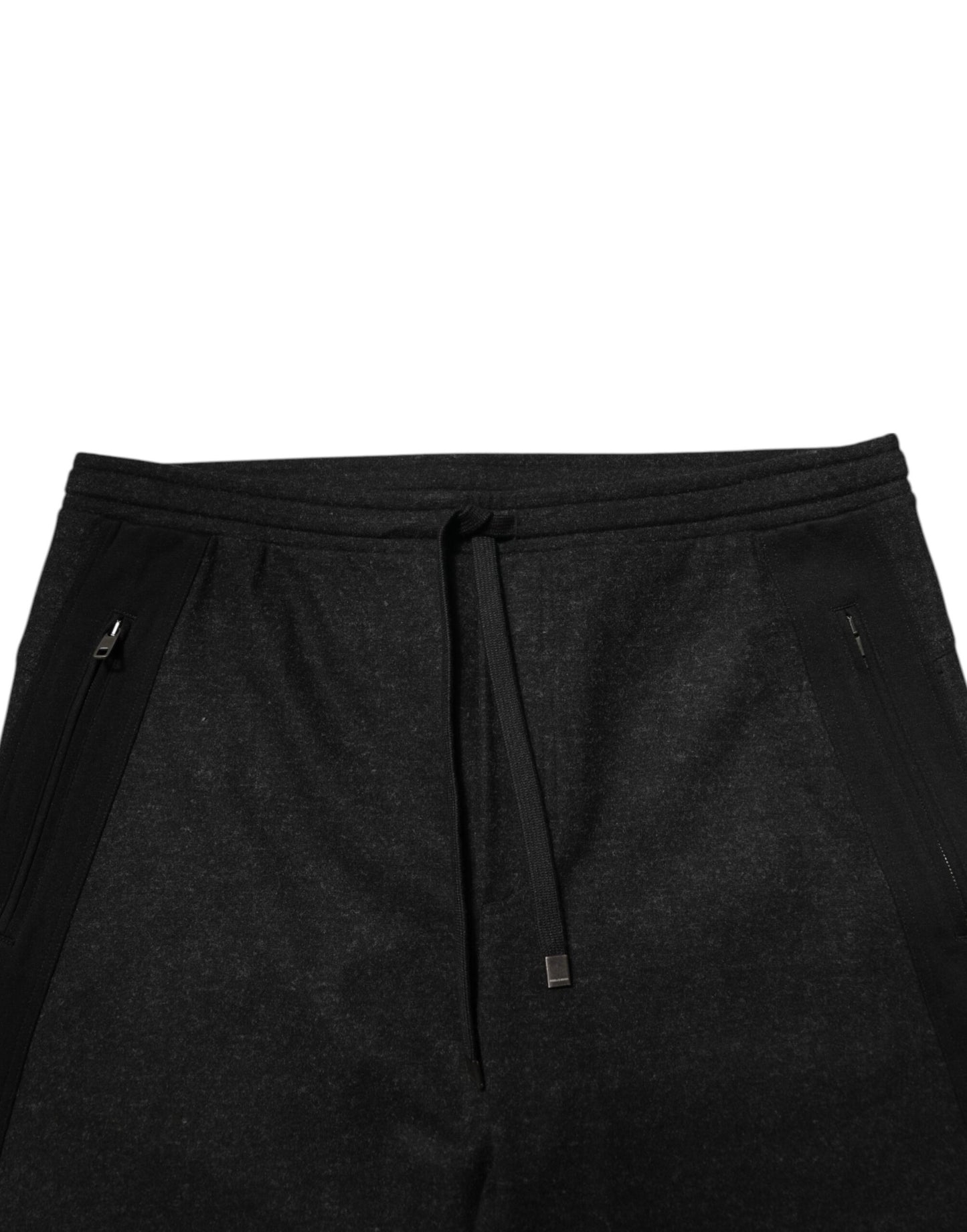 Pantalones deportivos tipo jogger de mezcla de lana negra jaspeada