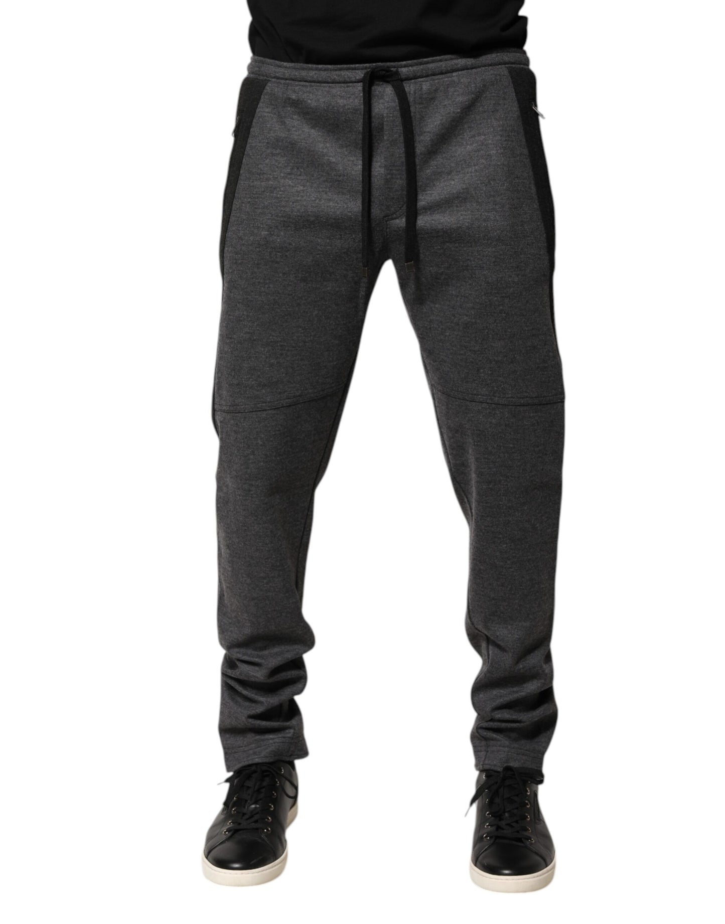 Pantalones deportivos de mezcla de lana gris y negra