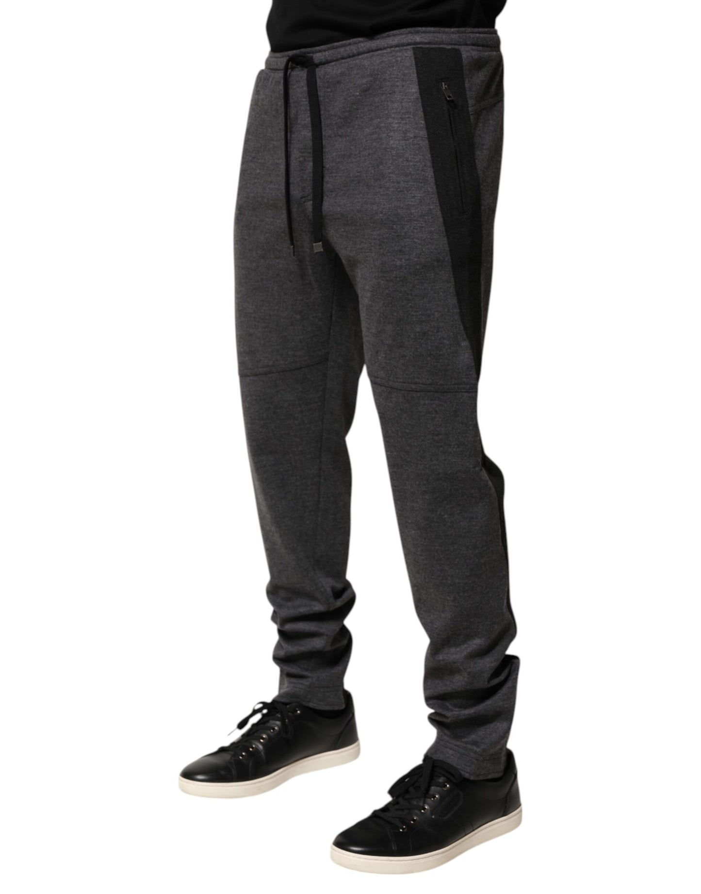 Pantalones deportivos de mezcla de lana gris y negra