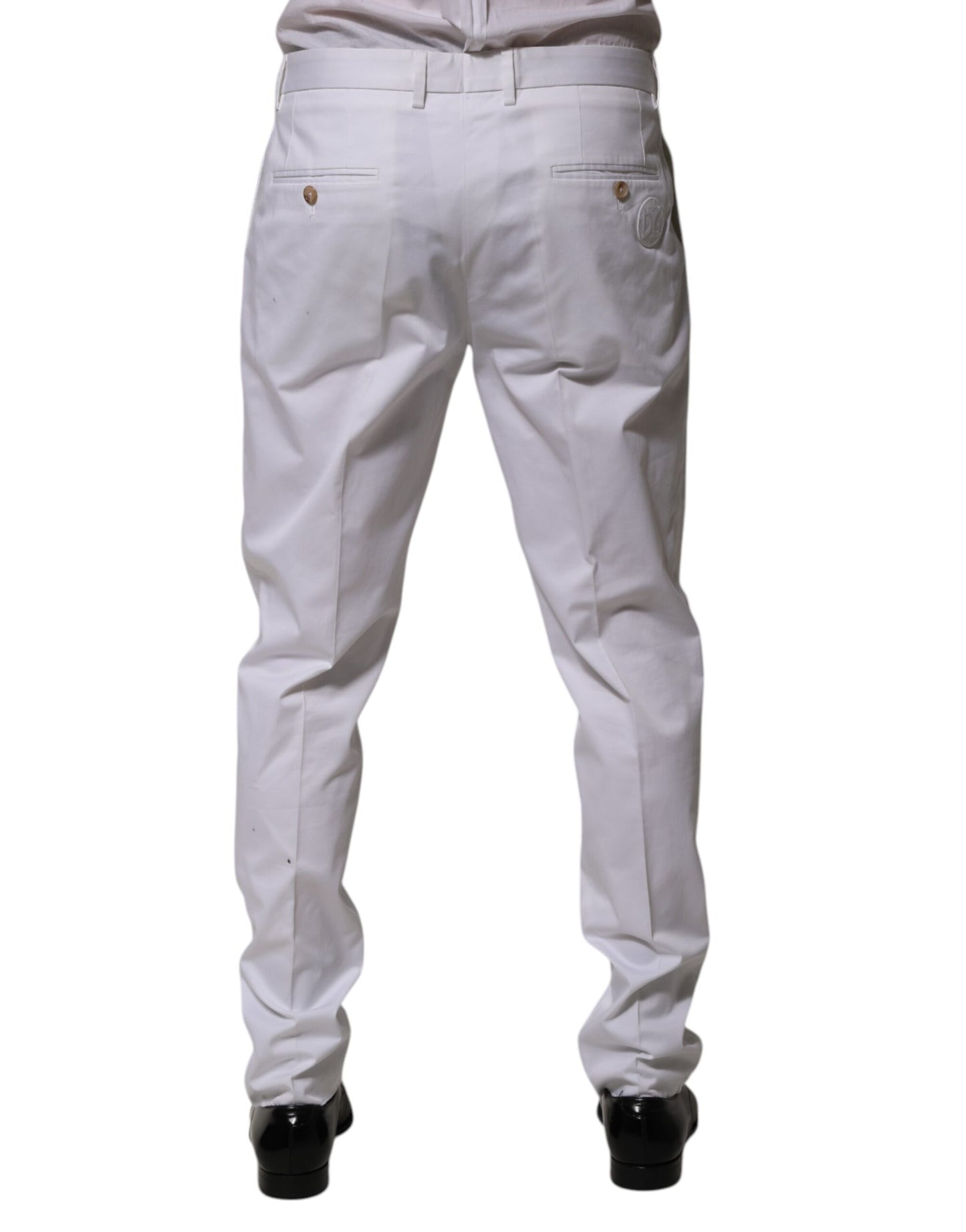 Pantalón formal ajustado de algodón blanco