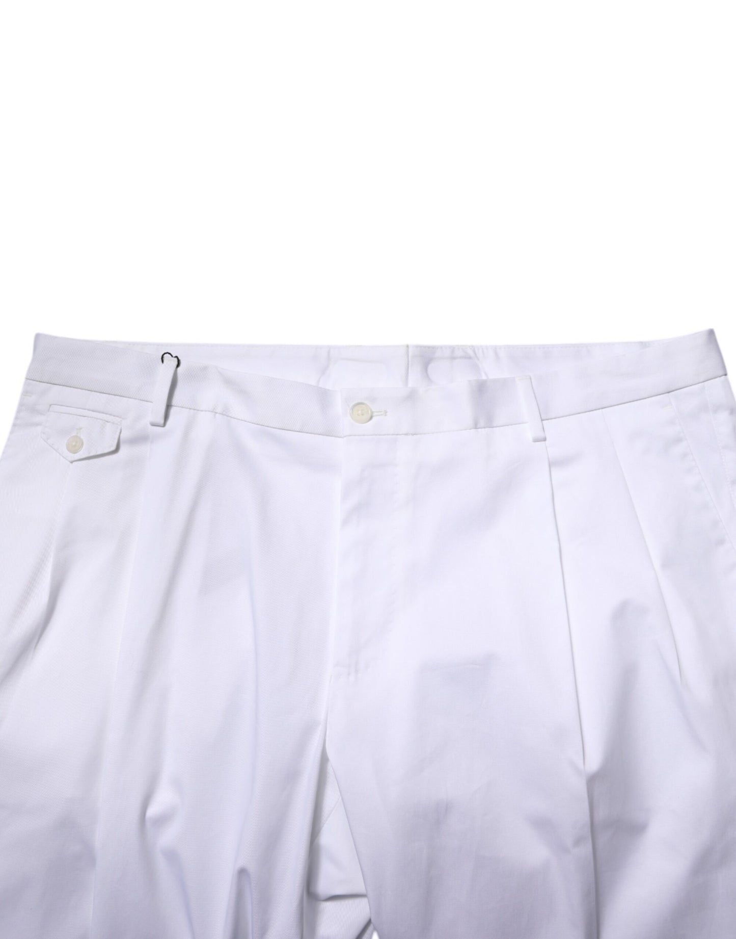 Pantalón formal ajustado de algodón blanco
