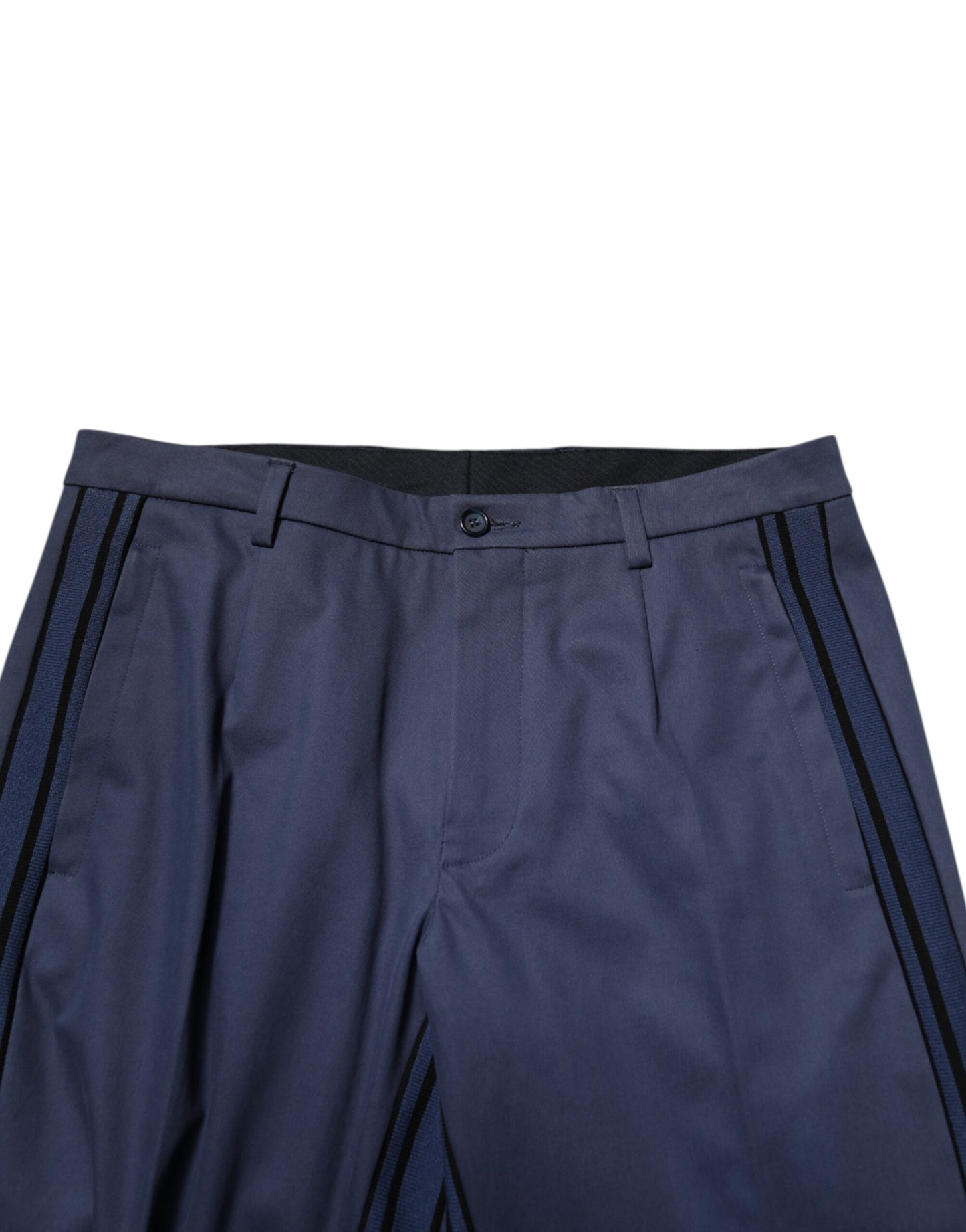 Pantalones formales cónicos de algodón azul para hombre