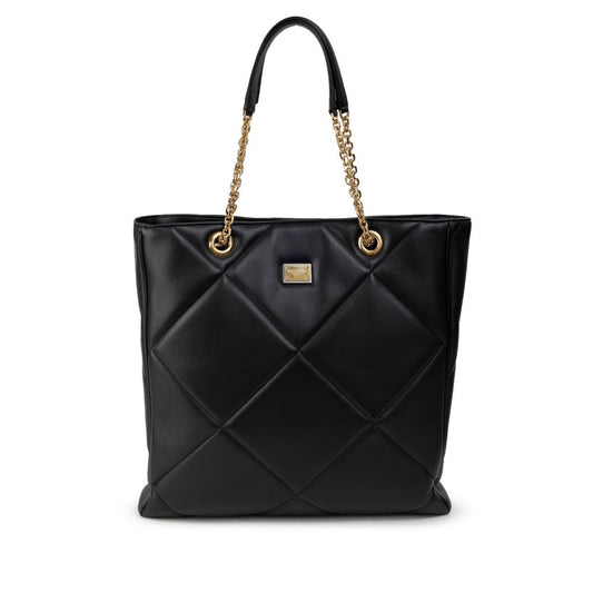 Bolso de mano de cuero negro
