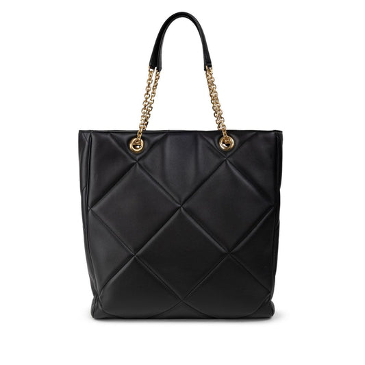 Bolso de mano de cuero negro
