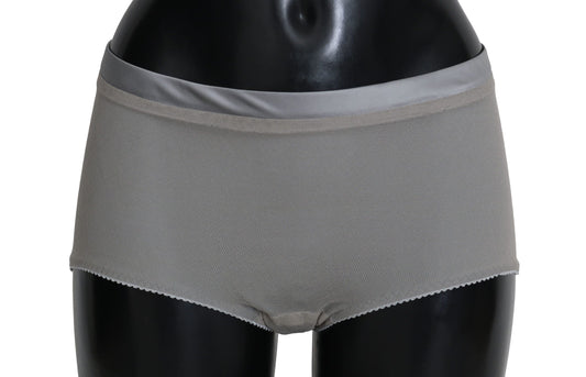 Ropa interior plateada con parte inferior de seda de red