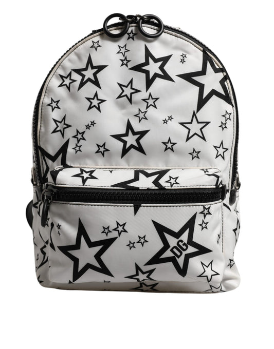 Sac à dos de voyage en nylon blanc imprimé étoiles DG