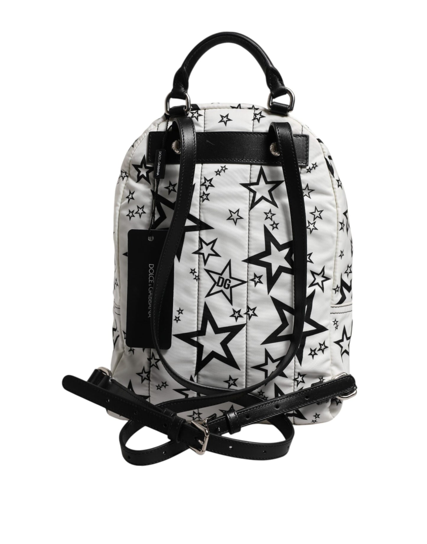Sac à dos de voyage en nylon blanc imprimé étoiles DG