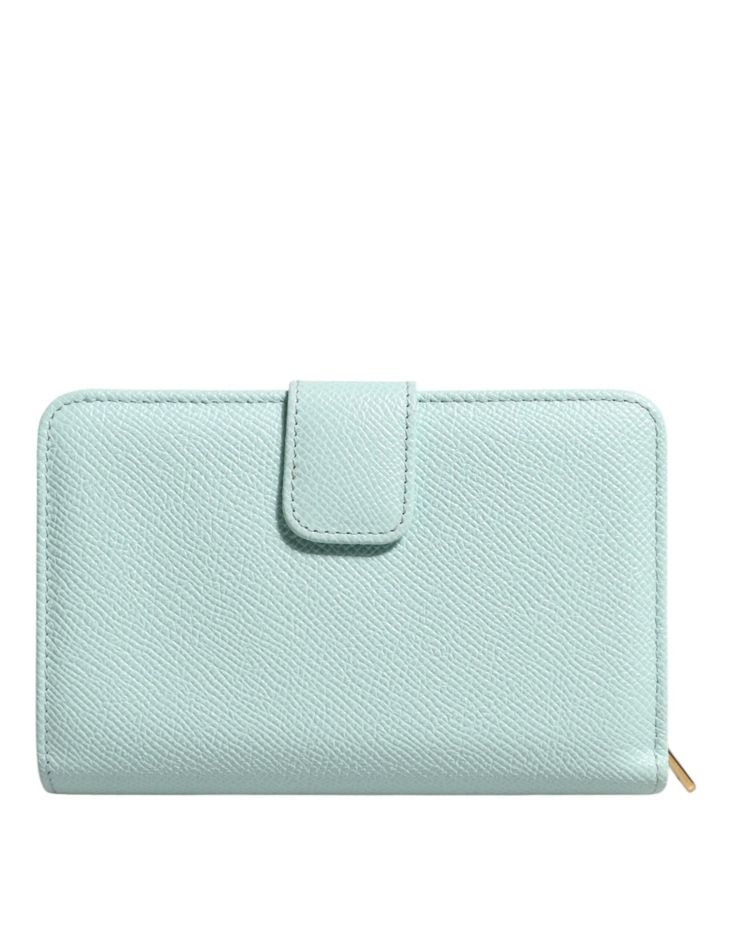 Cartera de mano continental plegable de cuero verde menta