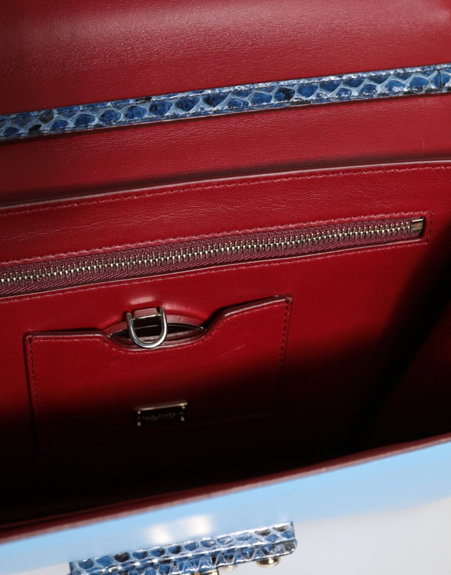 Sac bandoulière LUCIA en cuir exotique bleu beige