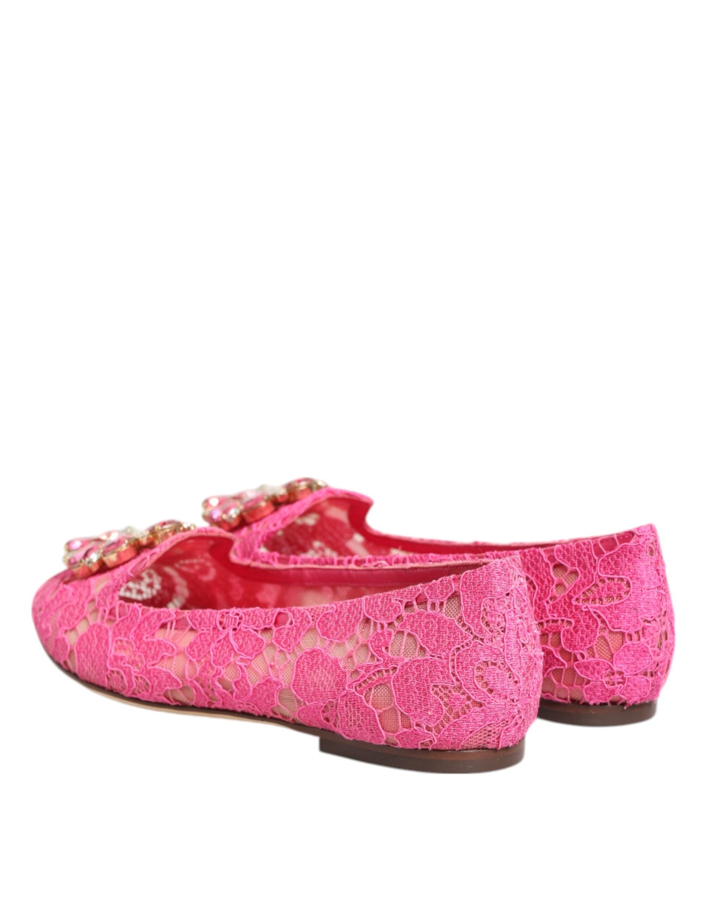 Zapatos planos con cristales y encaje Taormina en color rosa