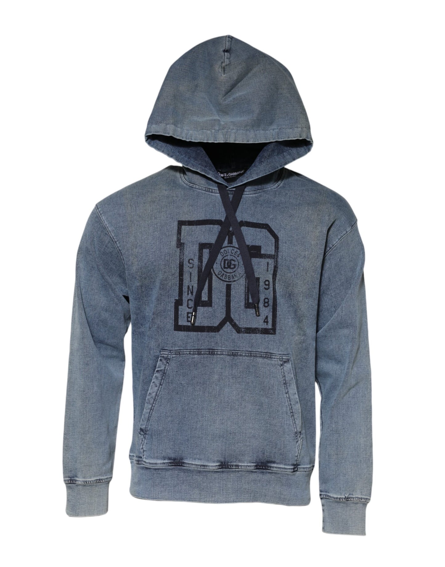 Sudadera con capucha de mezcla de algodón azul
