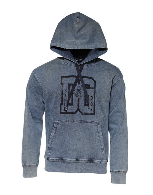 Sudadera con capucha de mezcla de algodón azul