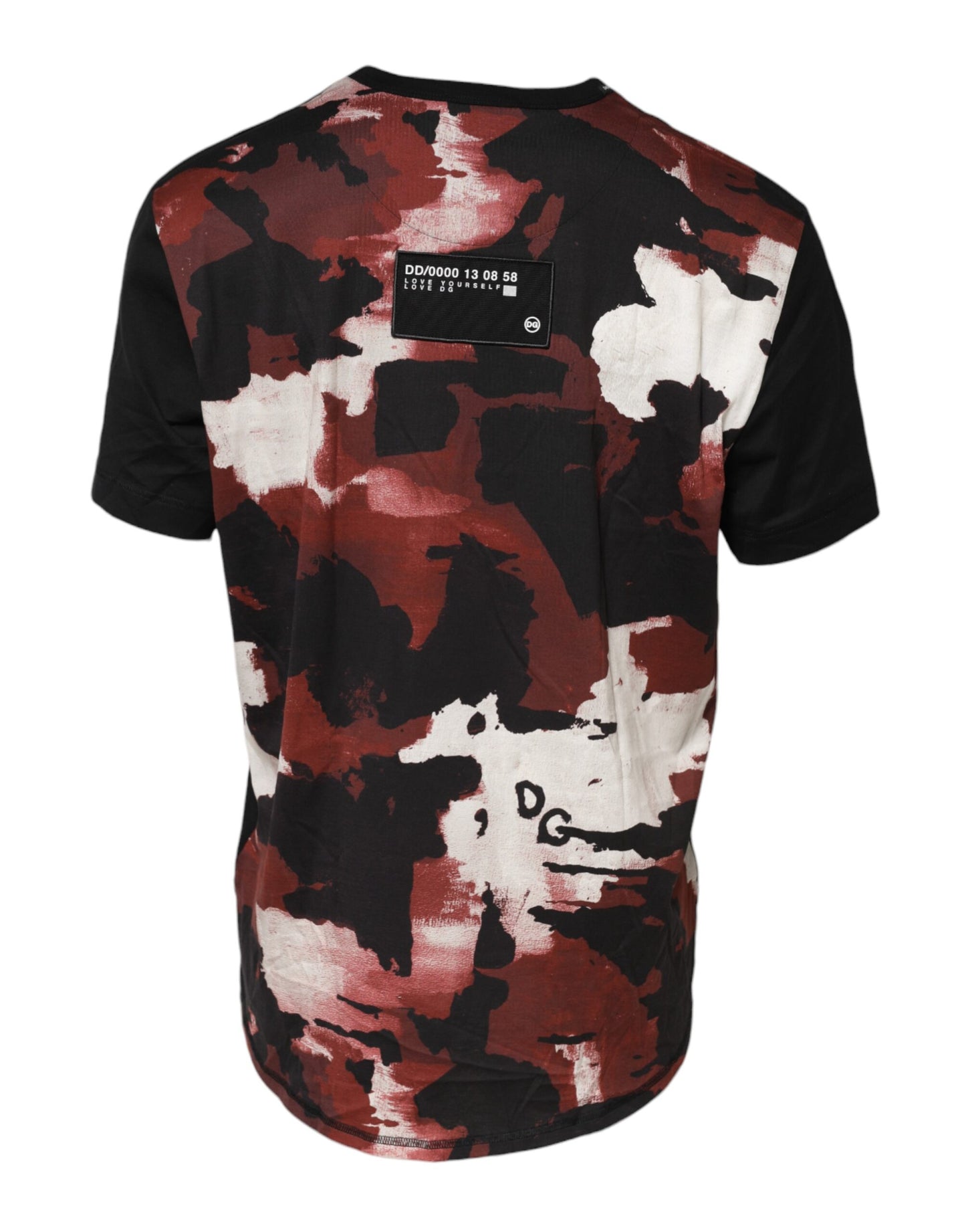 Camiseta de cuello redondo con camuflaje multicolor