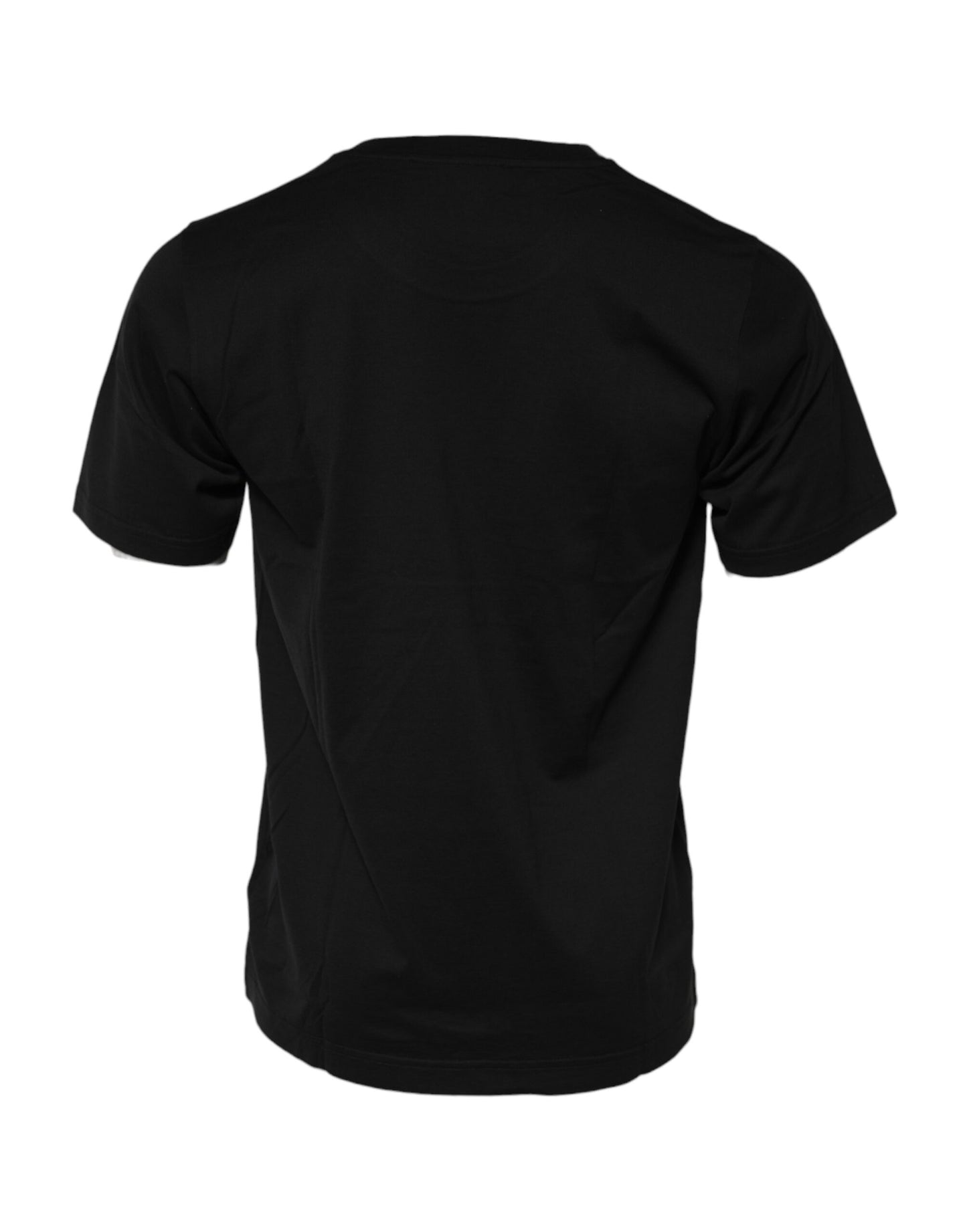 Camiseta negra de algodón con cuello redondo DG Royals