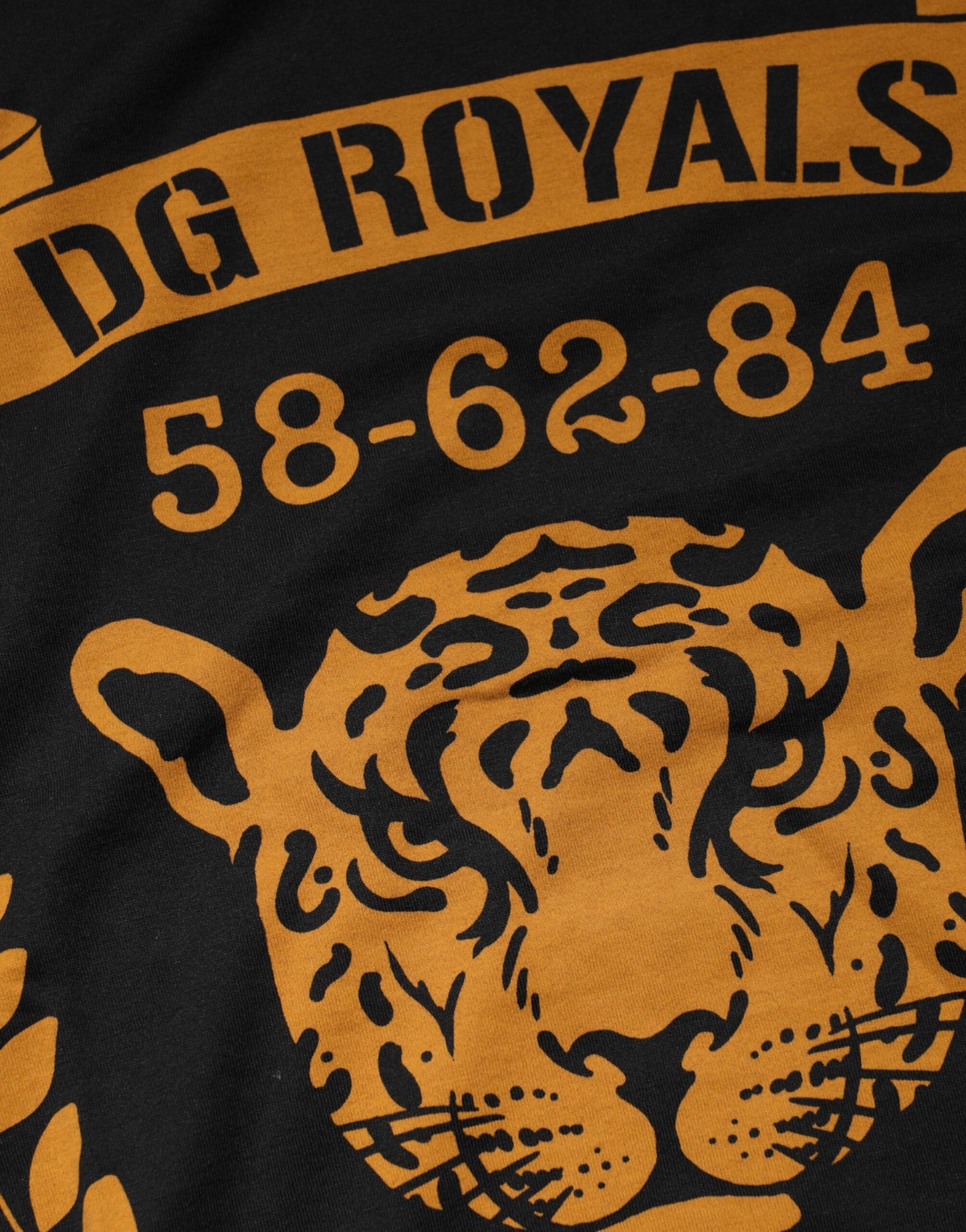 Camiseta negra de algodón con cuello redondo DG Royals