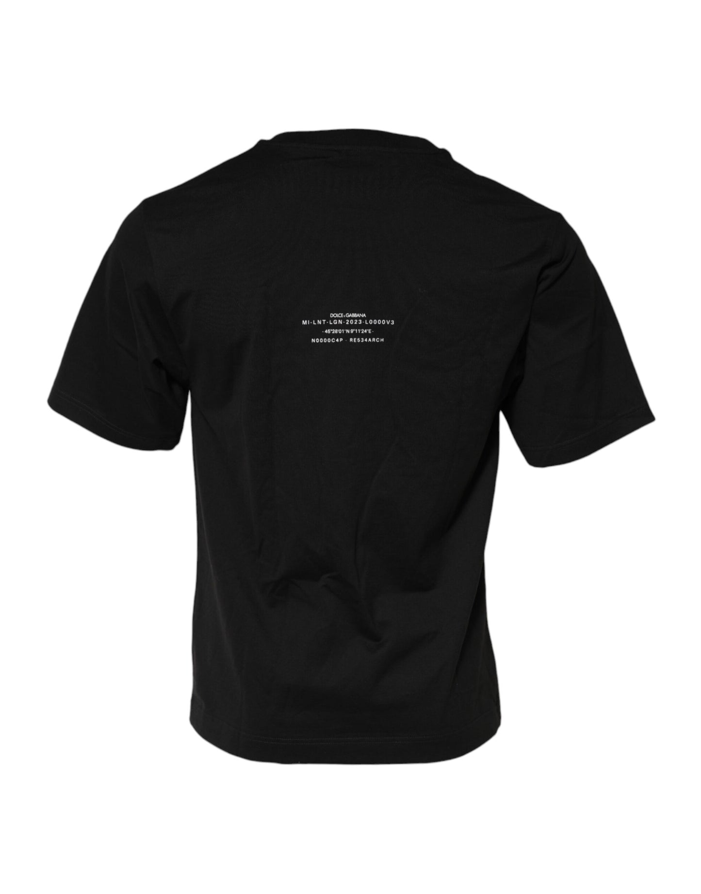 Camiseta de algodón con cuello redondo y estampado DG Vib3 en color negro